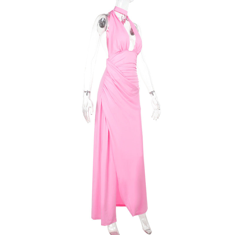 Rosier Slit Dress Pink