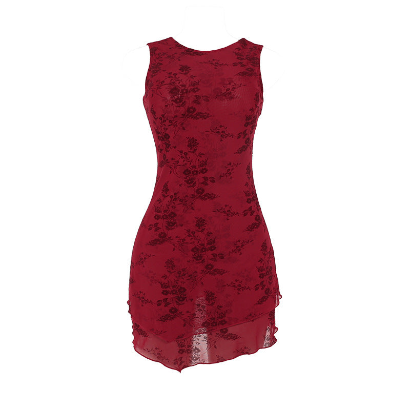 Beverly Mini Dress-Maroon