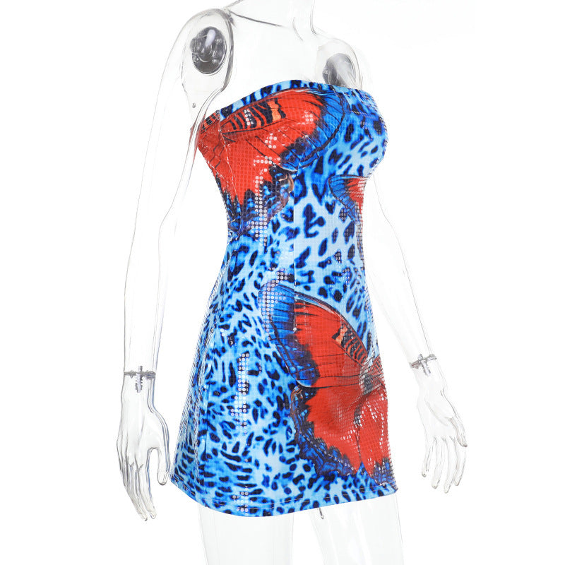 Carlini Mini Dress Blue