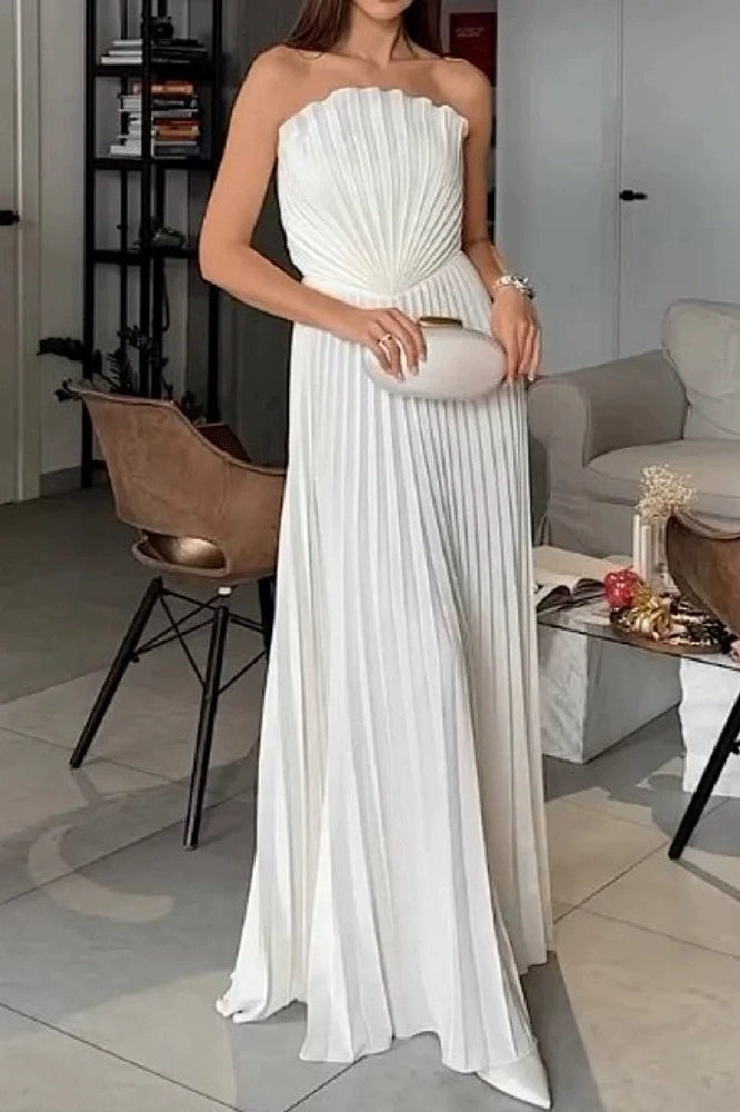 Pleated Flared Formal Dress - View 2