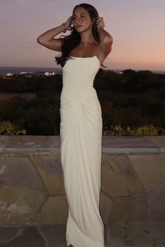 Boned Lace-Up Strapless Party Dress 3