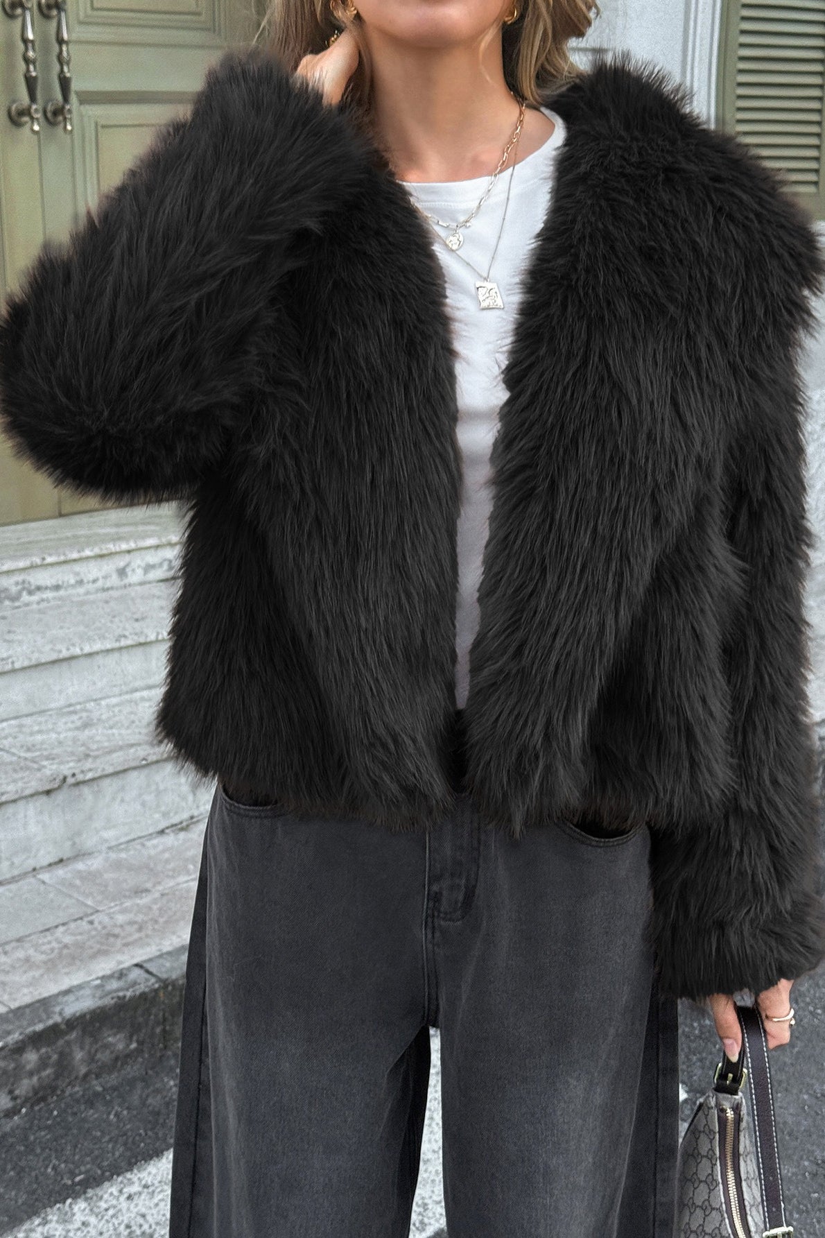 Casual Solid Plush Coat