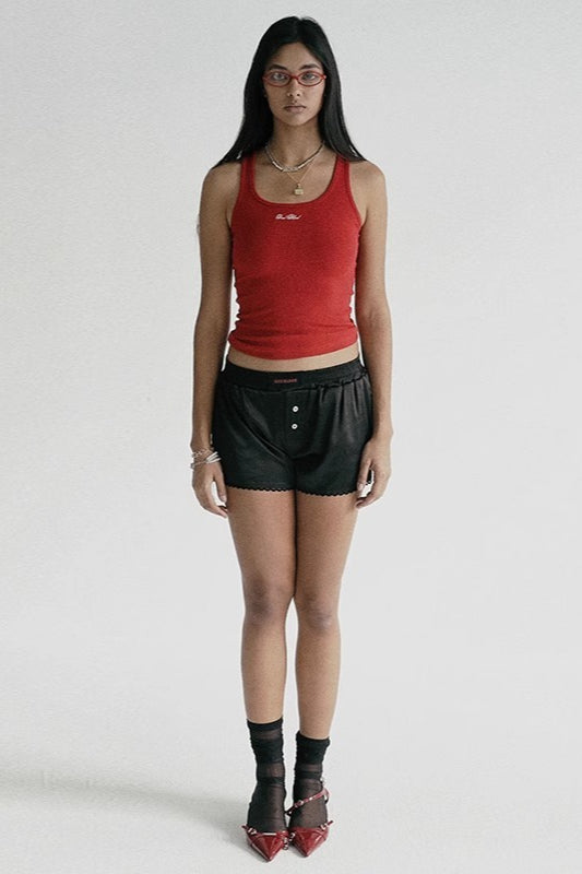 Letter Embroidery Racerback Tank Top