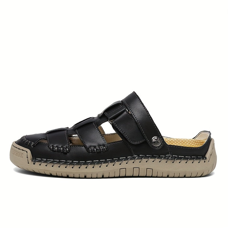 Closed Toe Fisherman Hook and Loop Sandals