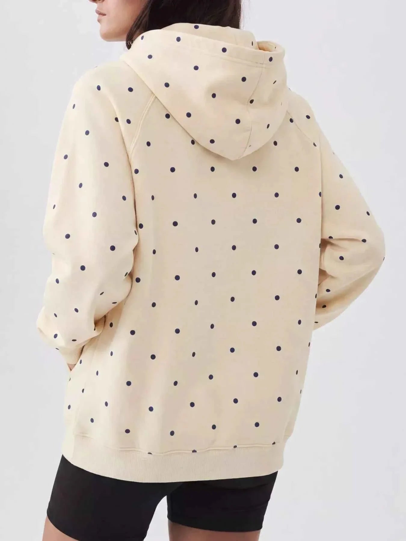 Polka Dot Raglan Sleeve Hoodie