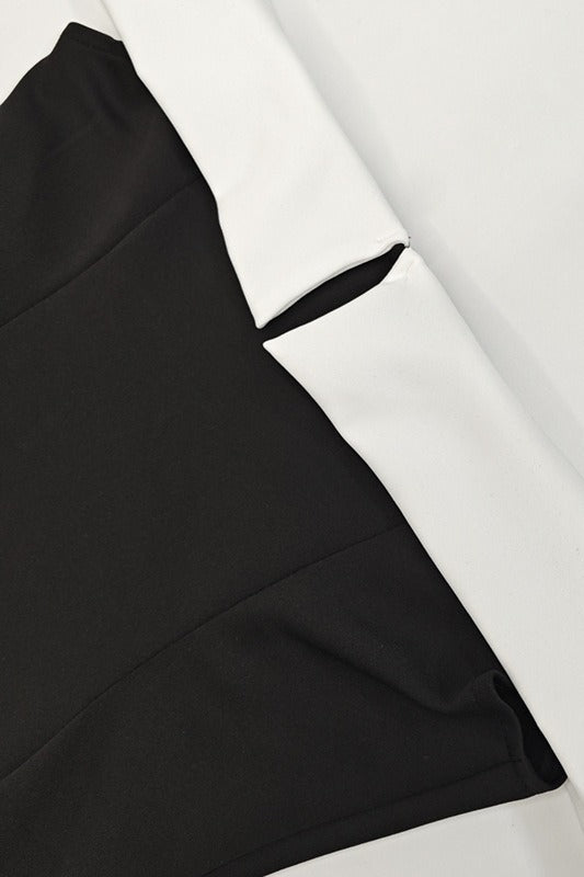 Contrast Bustier Ruffle Cocktail Dress - View 9
