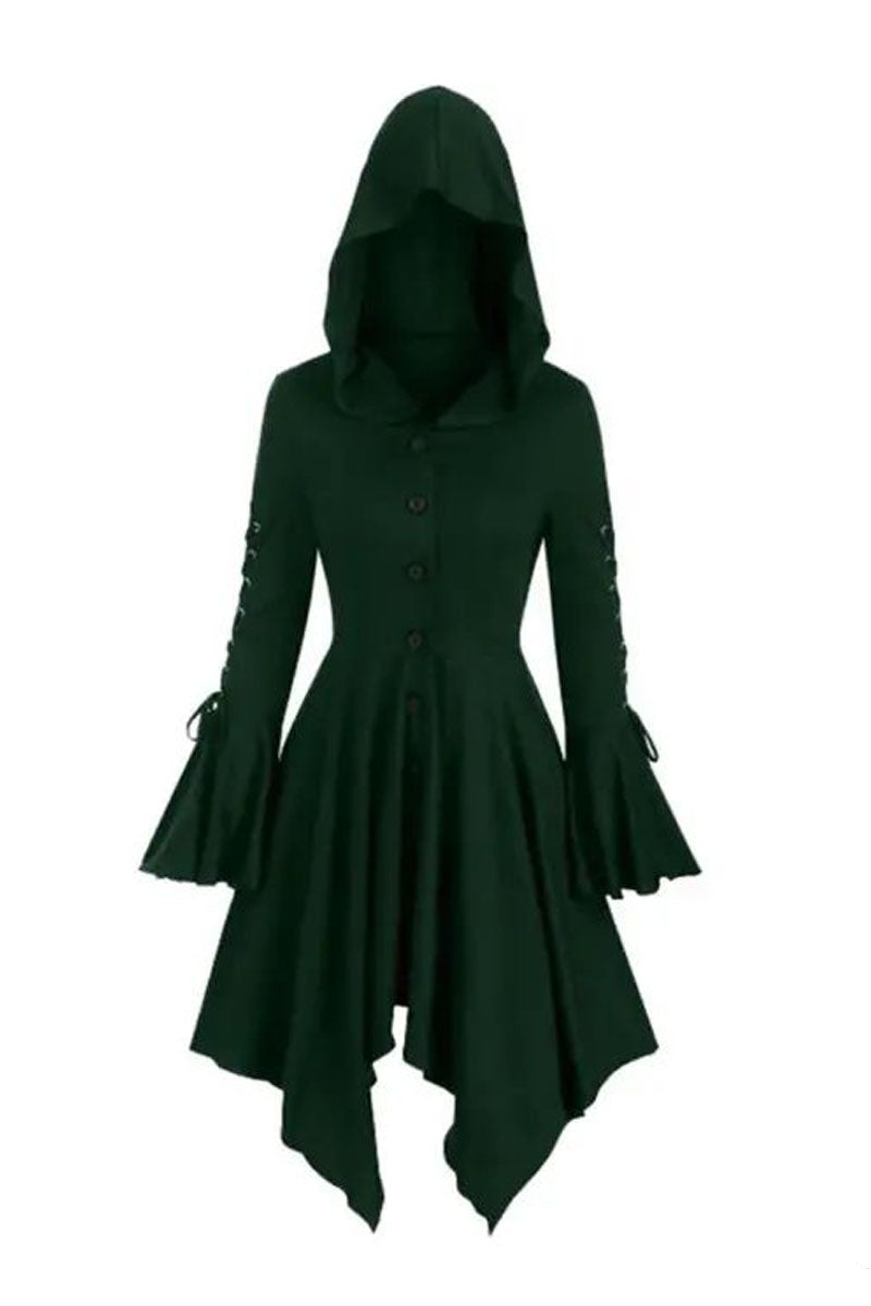 Halloween Party Cosplay Women Costume Medieval Cloak Hooded Gothic Vintage Dress