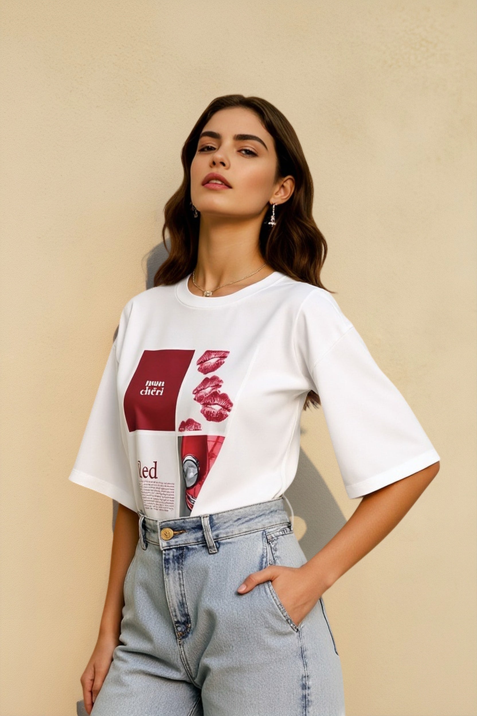 Abstract Print Slouchy Top