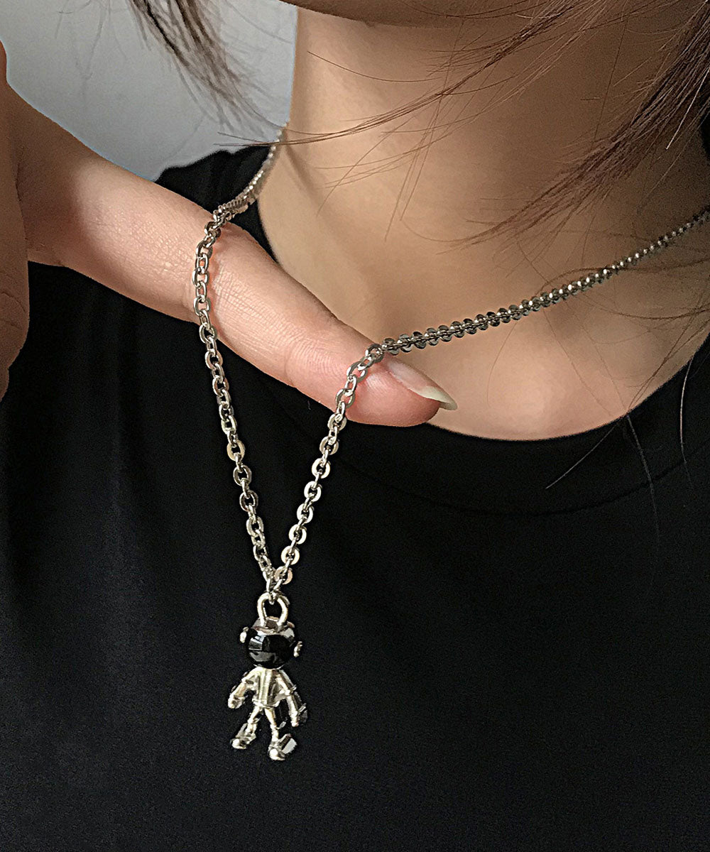 Daisy Astronaut Skateboard Pendant Necklace