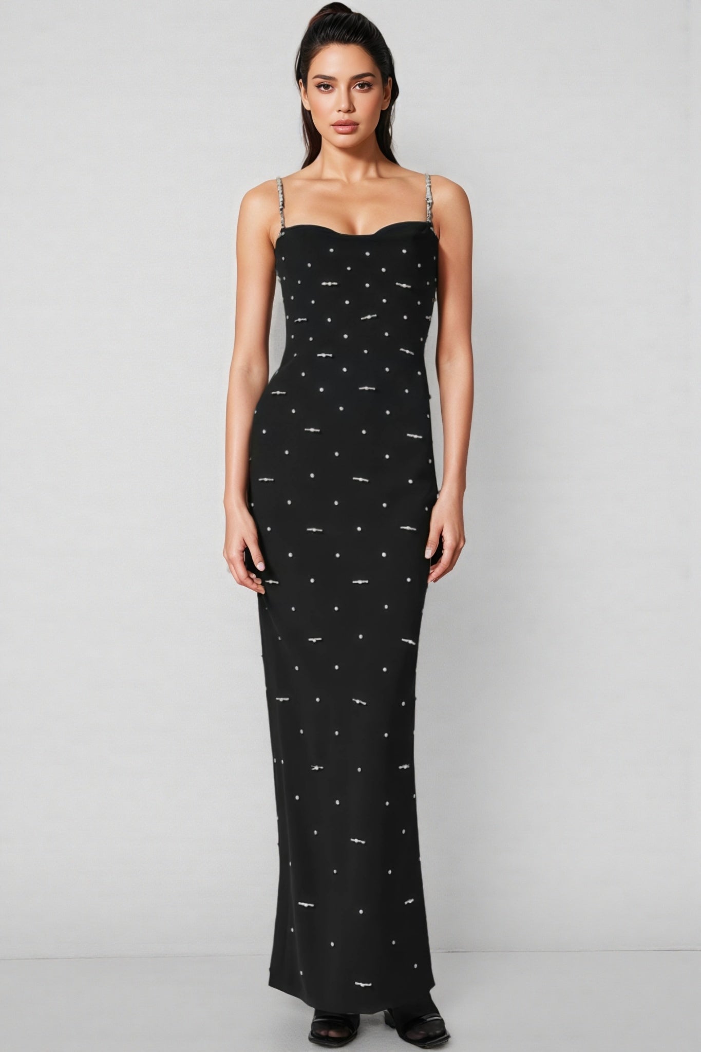 Tavib Beaded Backless Strapless Maxi Dress - View 2