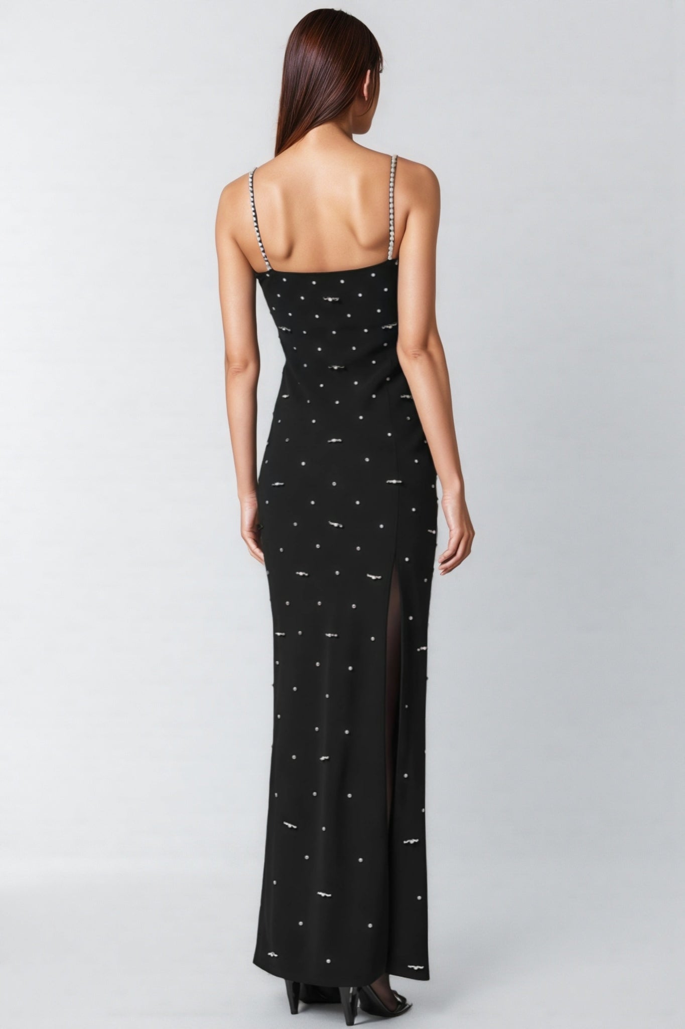 Tavib Beaded Backless Strapless Maxi Dress - View 3