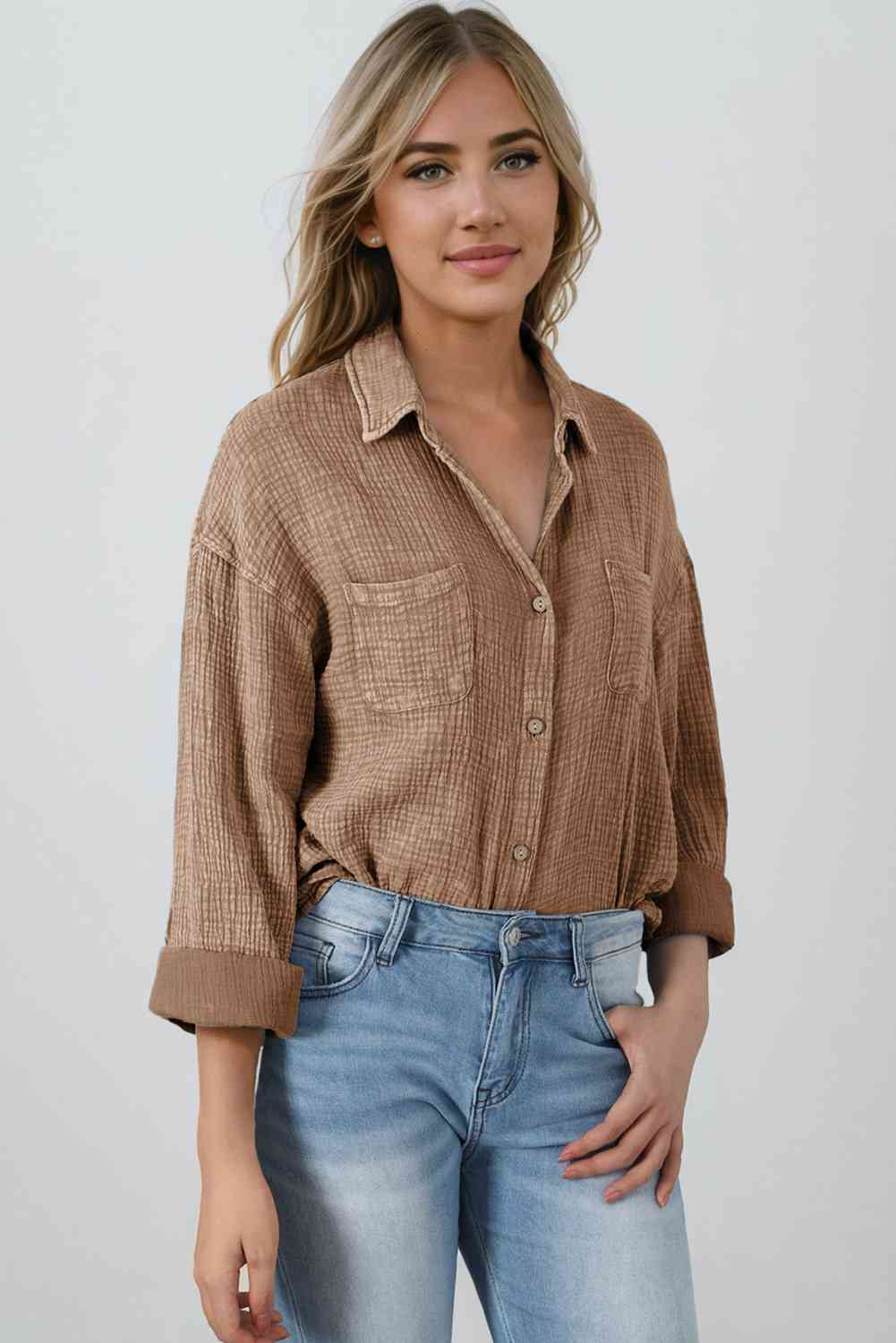 Blouse Textured With Buttons