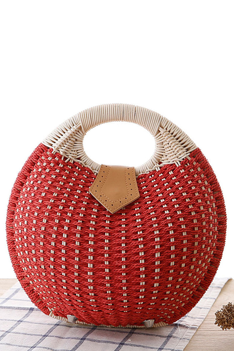 Cute Shell Shape Woven Straw Beach Handbag