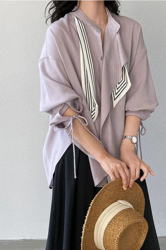 Elegant Romantic Retro Relaxed Long Sleeve Top