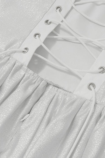 Sequin Strapless Corset Tiered Ruffle Tutu Mini Party Dress