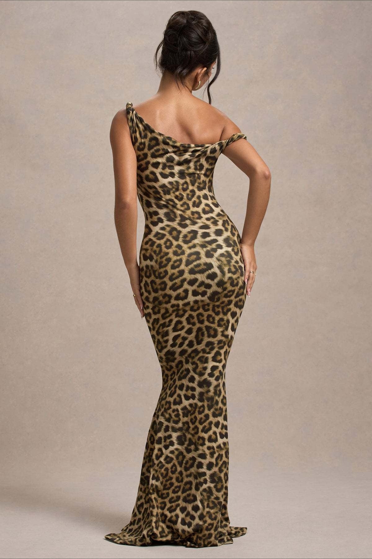 Floral Print One Shoulder Fishtail Bodycon Maxi Dress