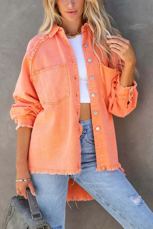 Bring It On Frayed Shirt Jacket