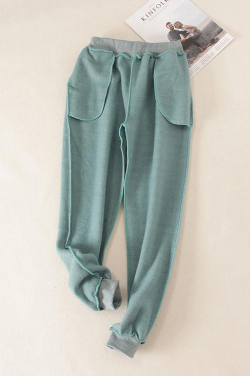 Brushed Drawstring Pockets Pants