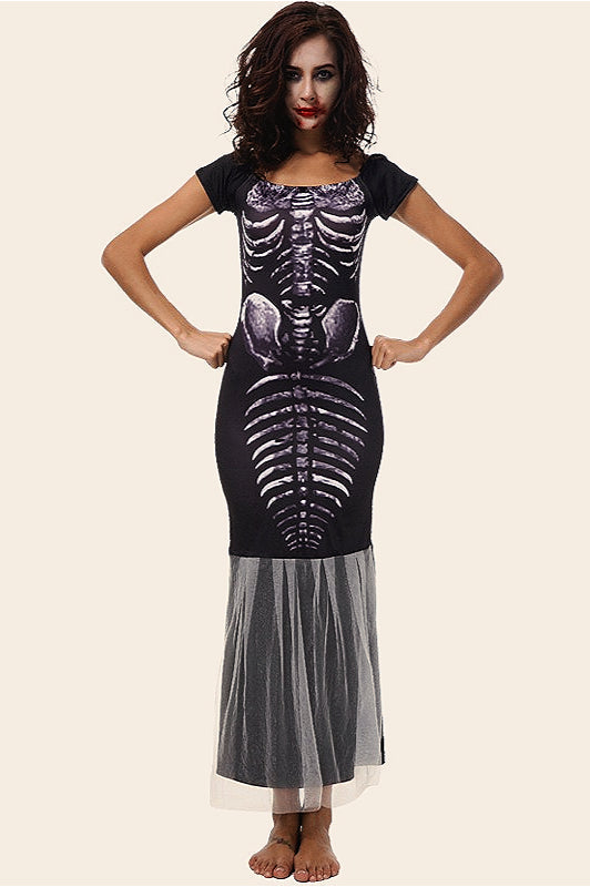 Halloween Skeleton Mermaid Dress