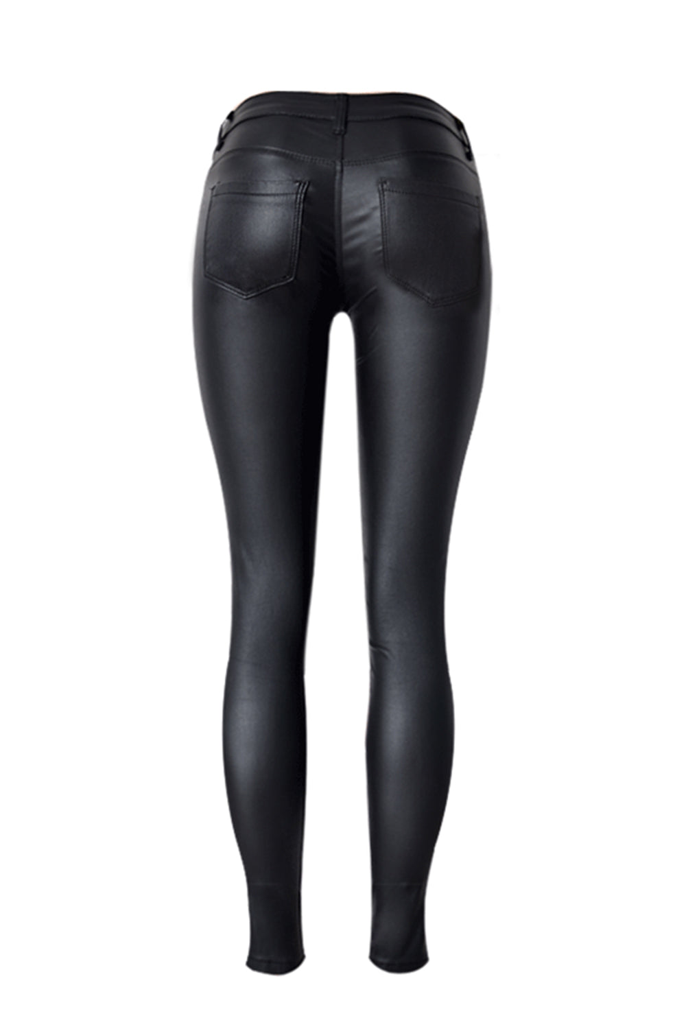 Stitched Zipper Motorcycle Lether Pants