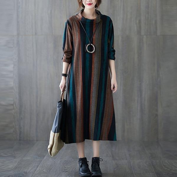 Plus Size Women Casual Long Dress New 2020 Thick Warm Dresses