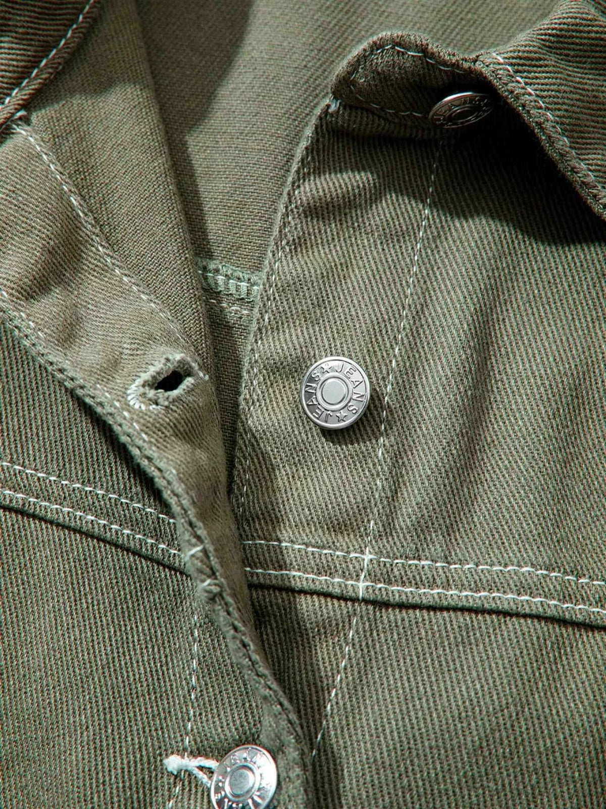 Contrast Stitch Patch Pocket Collared Button Front Oversized Shirt Jacket 10