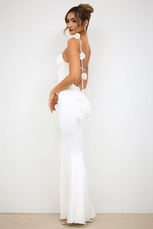 Strappy Edition 3D Floral Maxi Party Dress