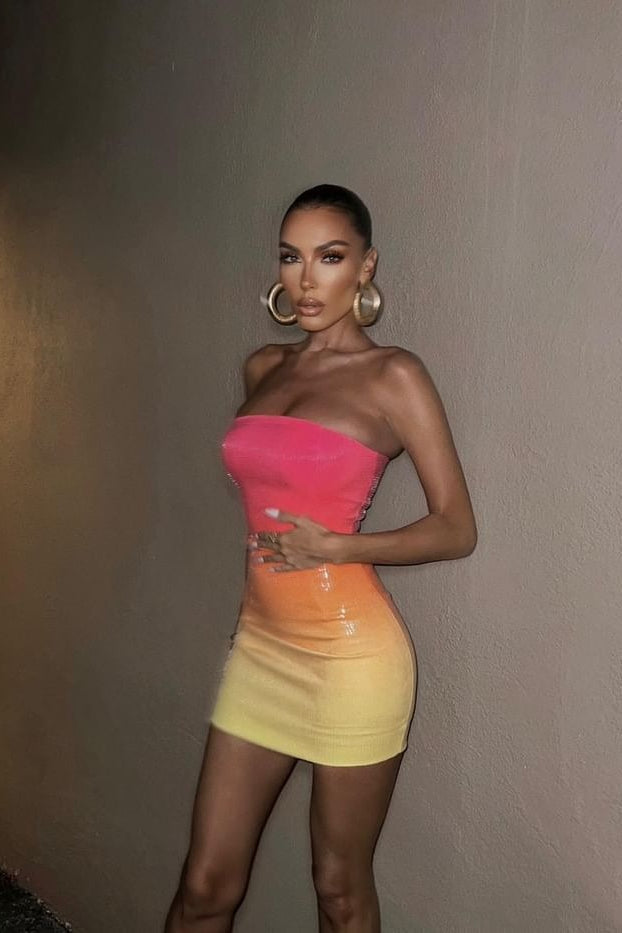 Sequin Strapless Bodycon Mini Dress