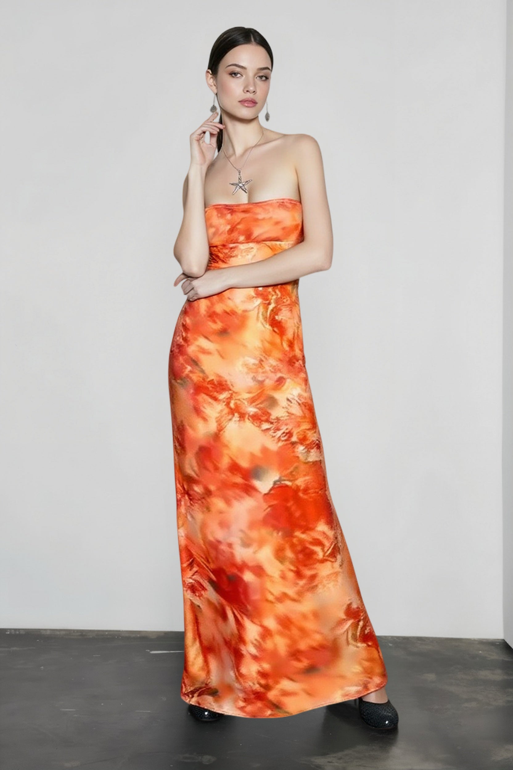 Ruched Floral Dress