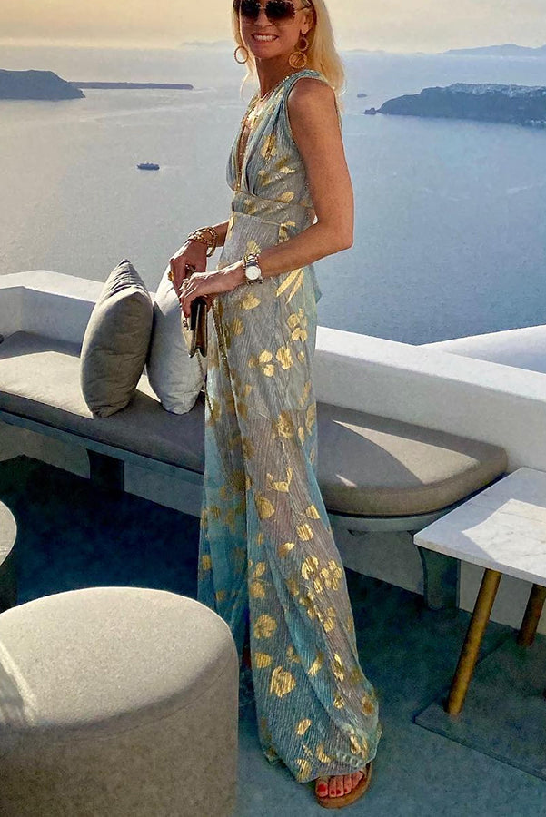Chiffon Off Shoulder Ruffled High Split Maxi Dress