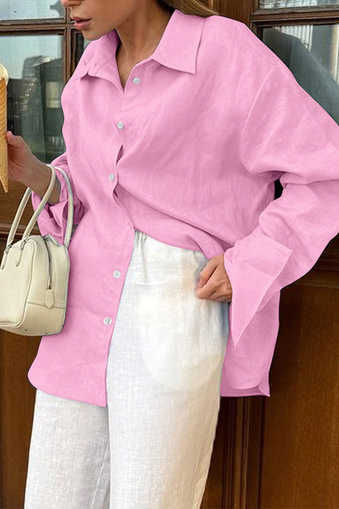 Casual Button Down Long Sleeve Top