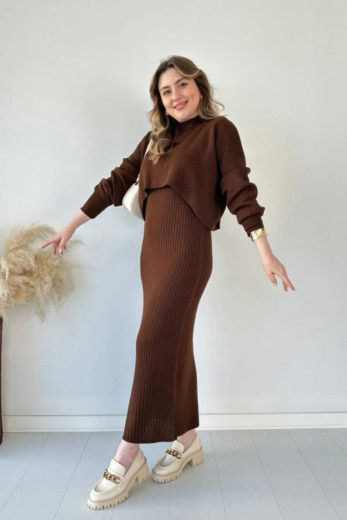 Short Sweater Knit Dress Set