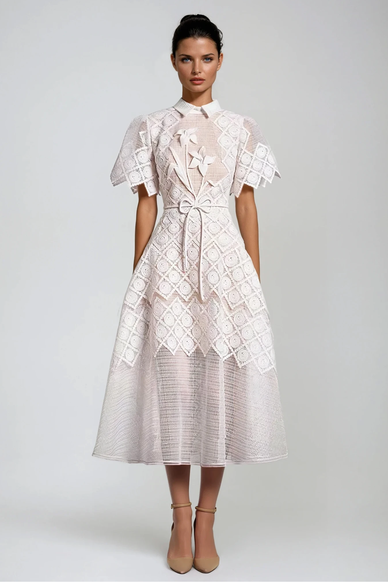 Flower Dimitrios Embroidered Midi Dress