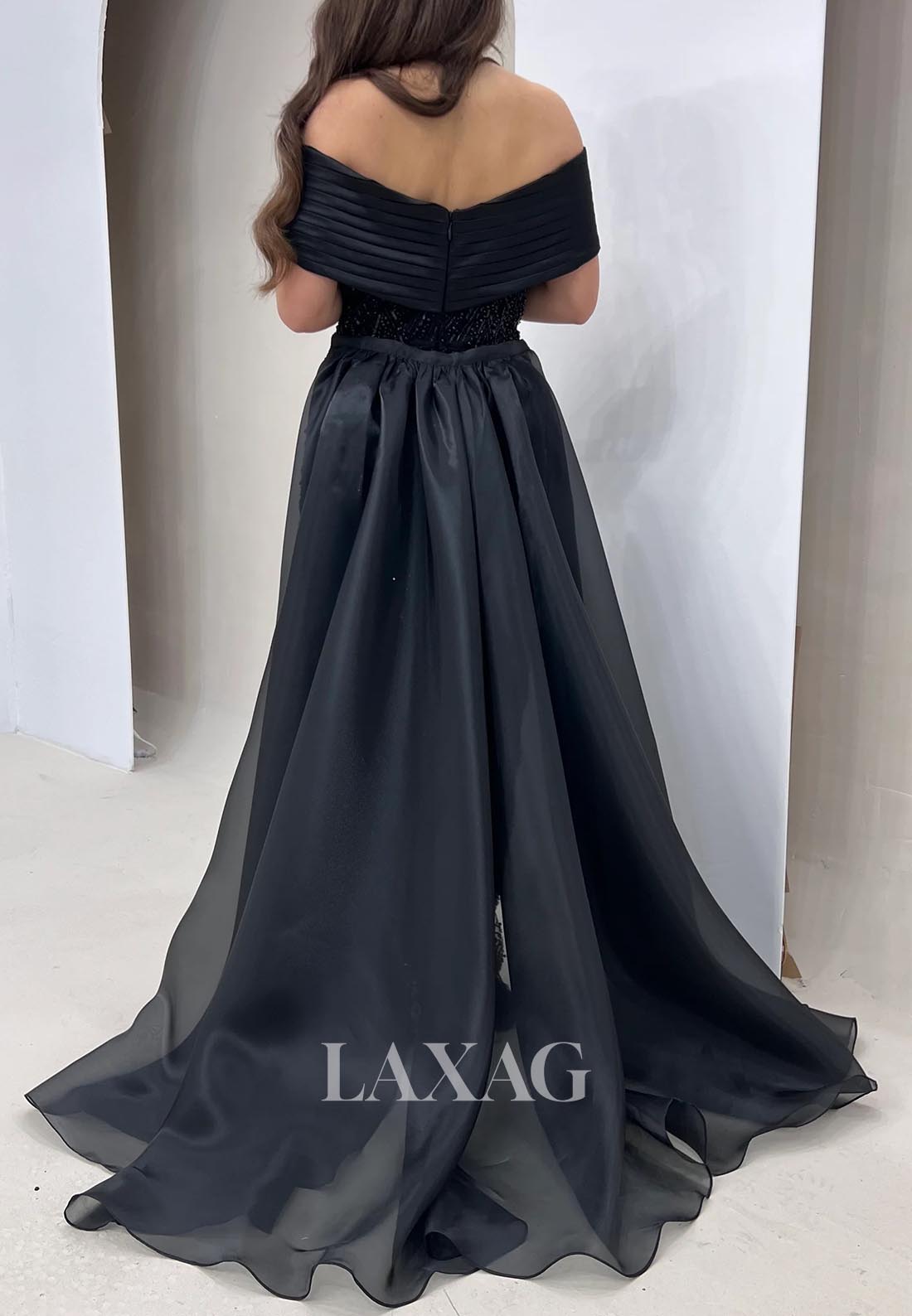 Sweetheart Fully Beaded Mermaid Evening Dress Sleeveless Pleated Formal Gowns with Tulle Train