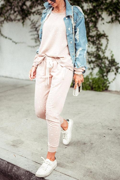 Brushed Drawstring Pockets Pants