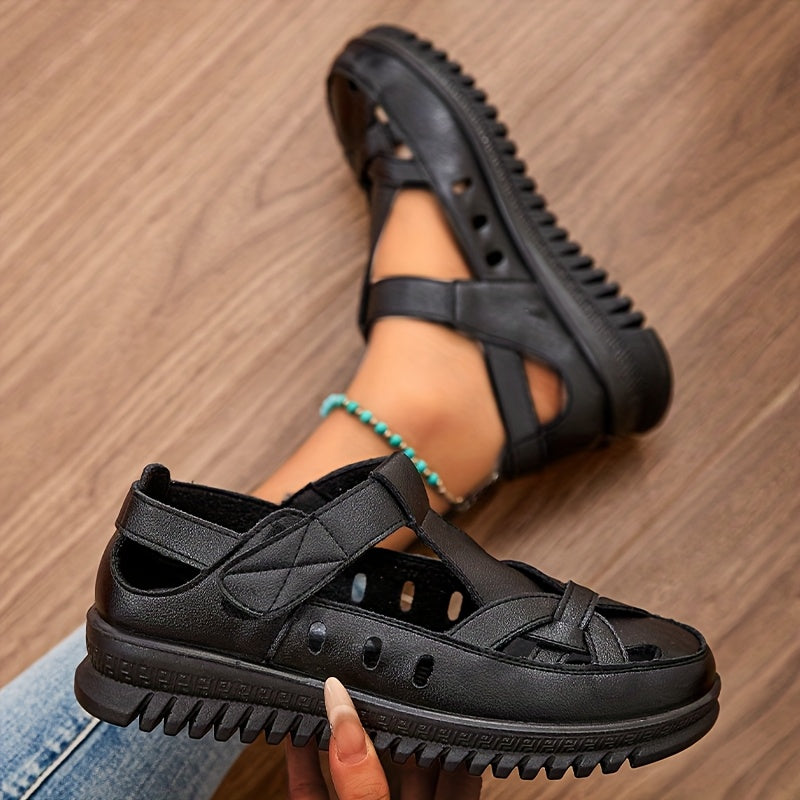 Closed Toe Woven Strap Platform Fisherman Sandals