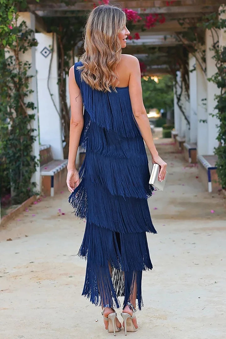 Galatea Chic One Shoulder Dress Elevated Occasion Wear