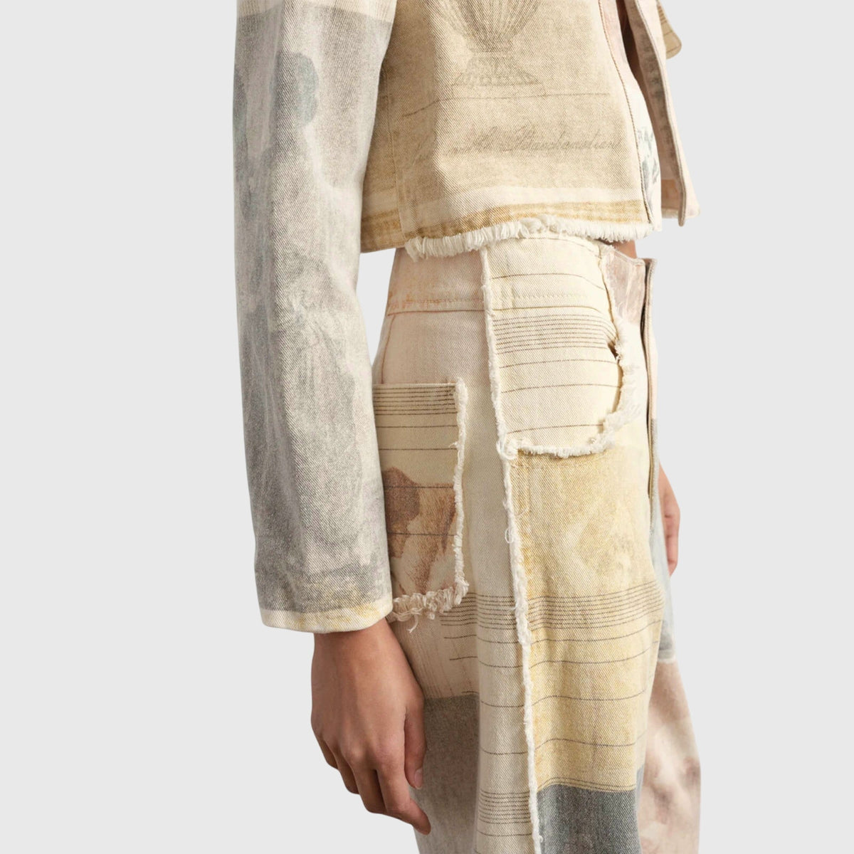 Photo Print Wide Leg Jeans