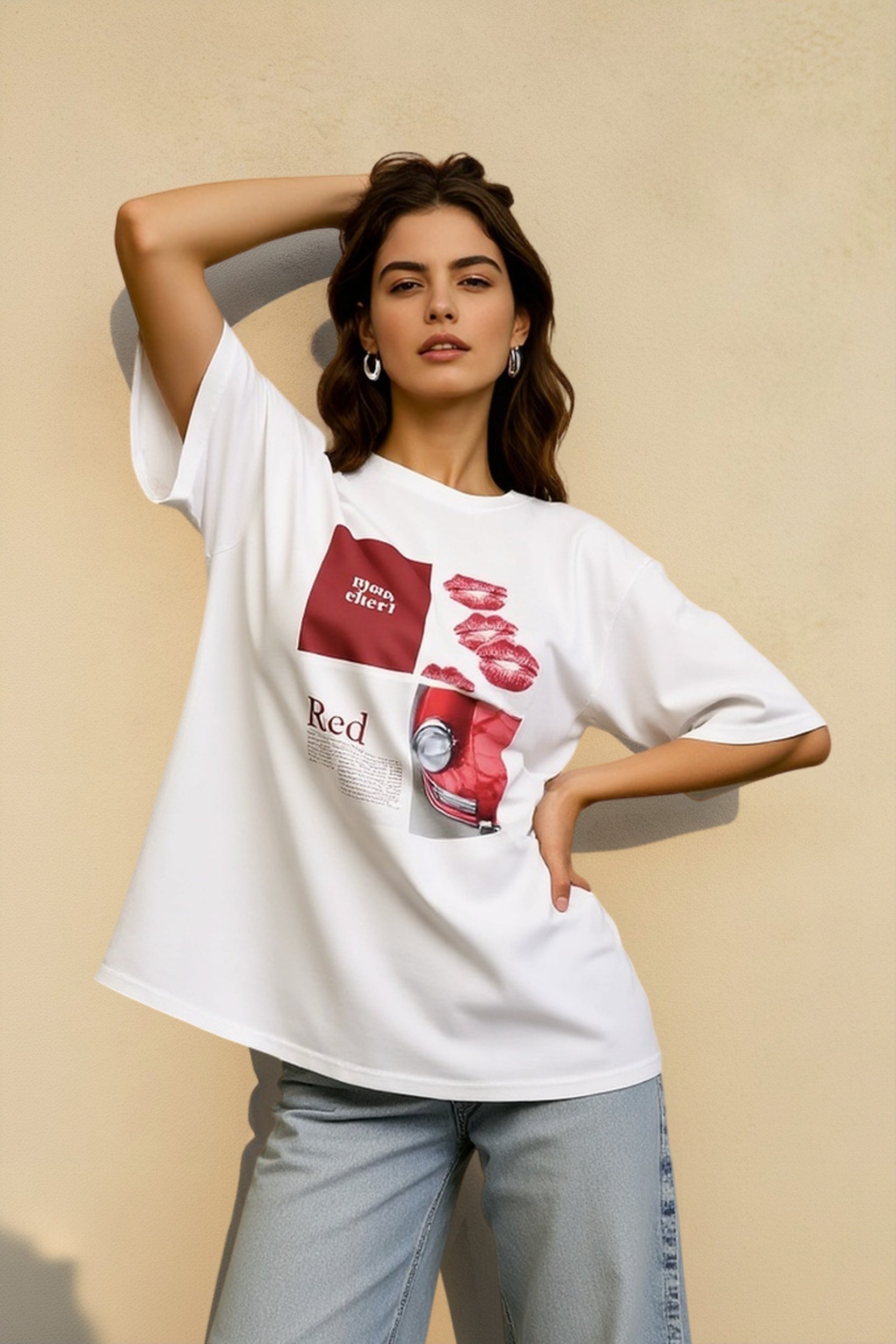 Abstract Print Slouchy Top