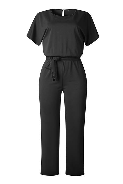 Short Sleeve Knot Jumpsuit