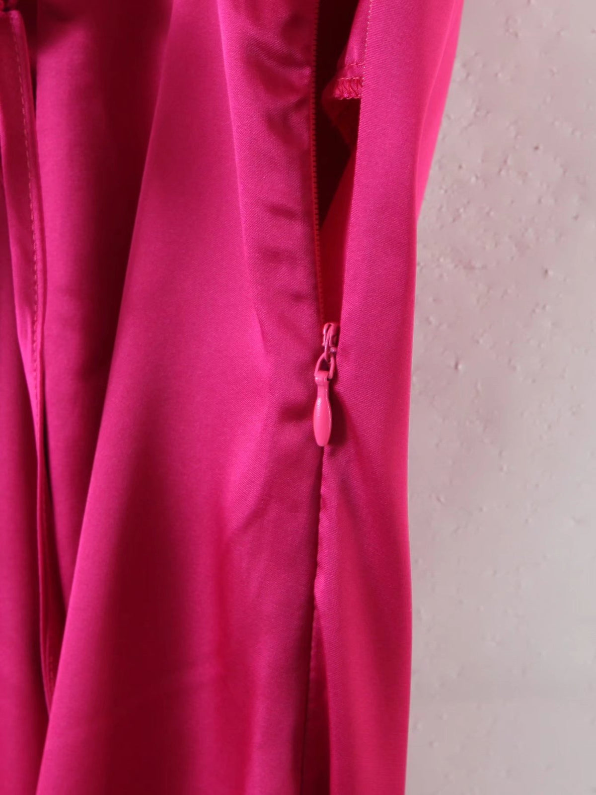 Satin Cowl Neck Cross Back Spaghetti Strap Side Split Midi Slip Dress 3