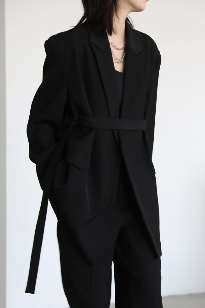 Deconstructed Wide Lapel Draped Blazer
