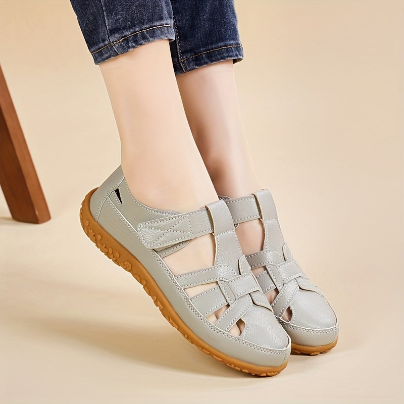 Closed Toe Cut Out Hook and Loop Fisherman Sandals