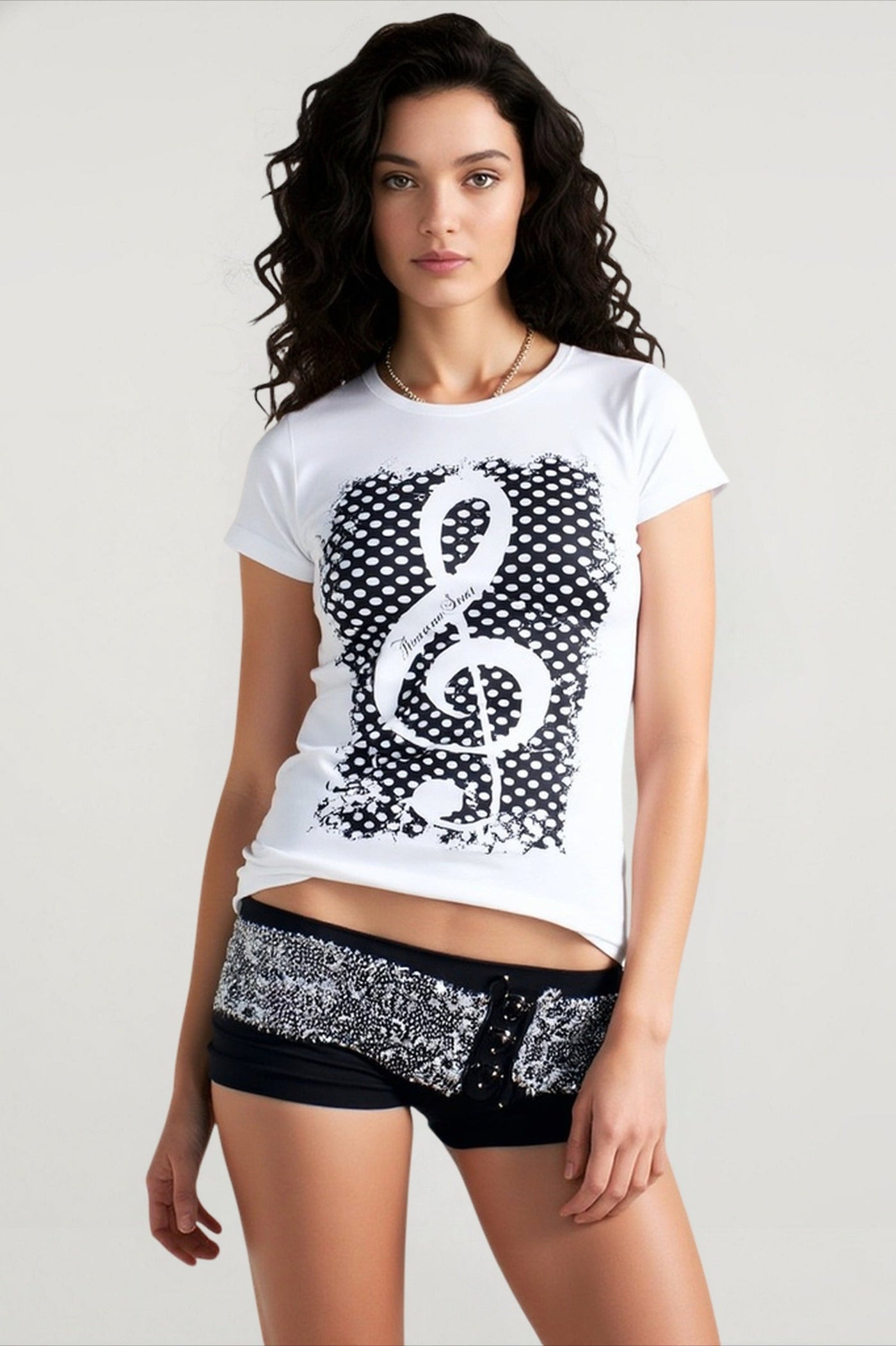 Retro Skull Print Crop T-shirts