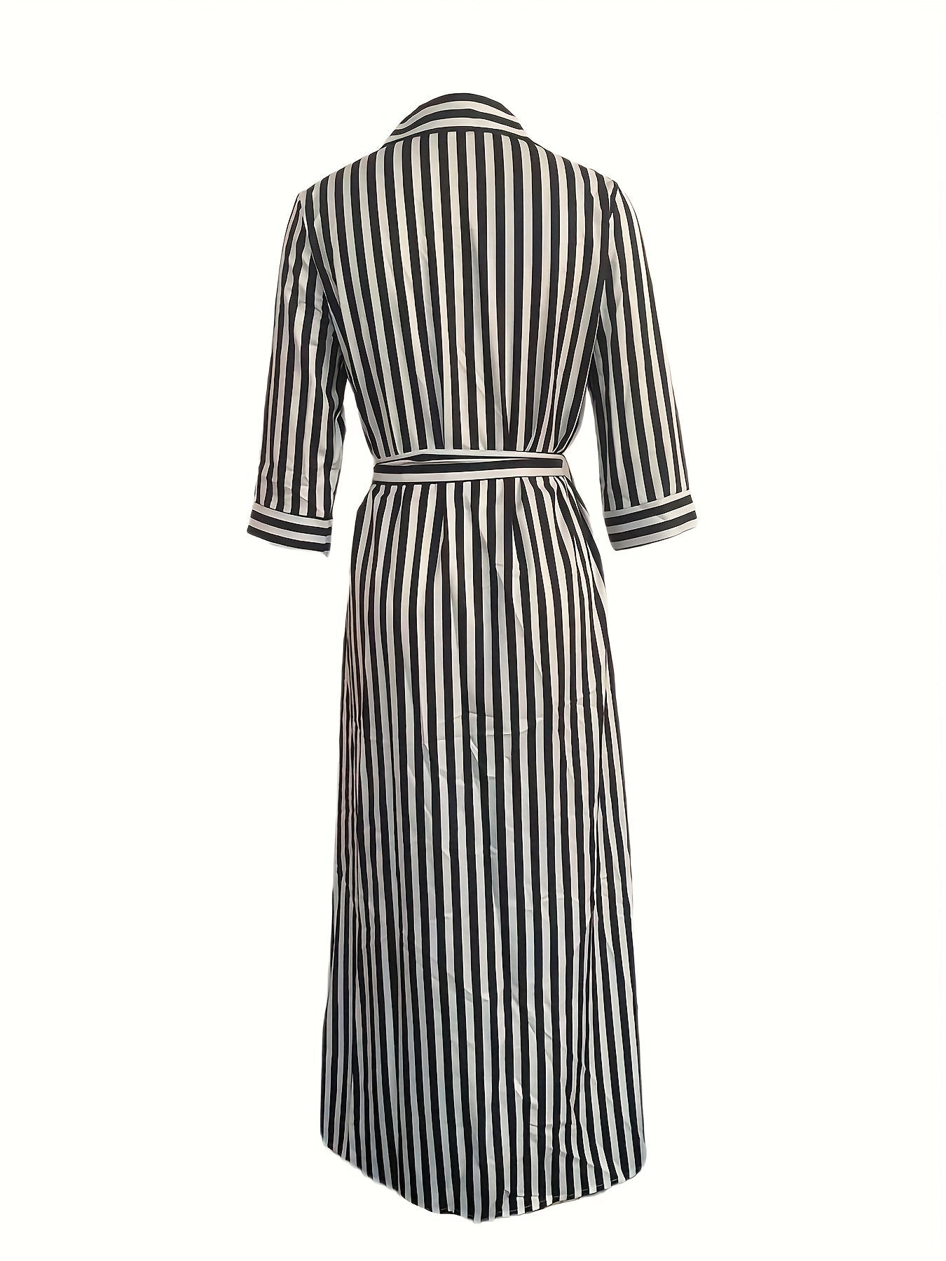 Verónica Chic Striped Maxi Dress Elevated Occasion Wear