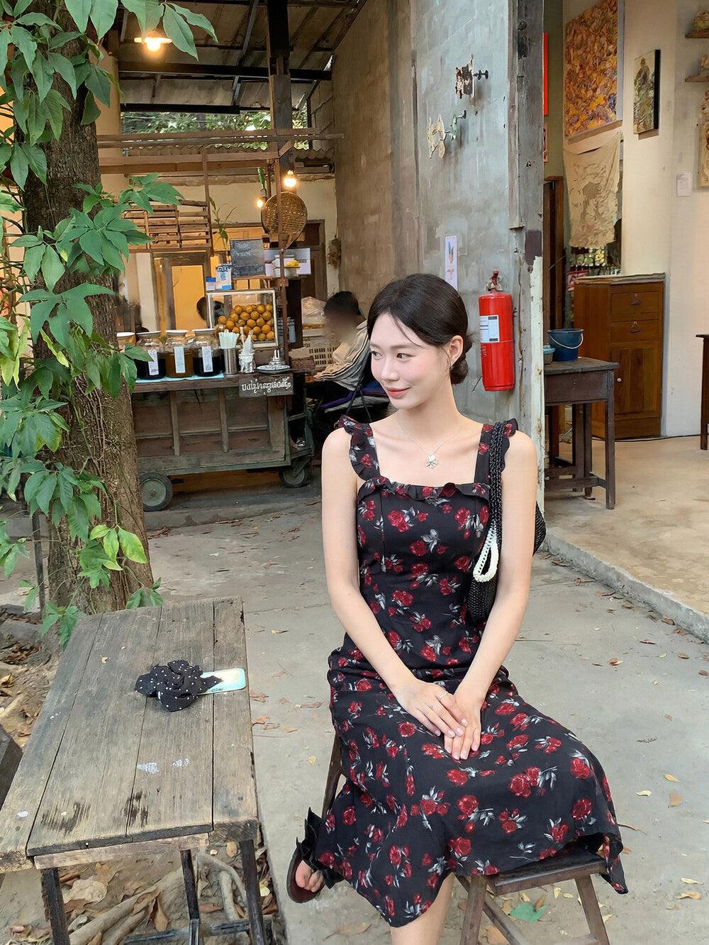 Floral Square Neck Ruffle Sleeveless Maxi Dress 7