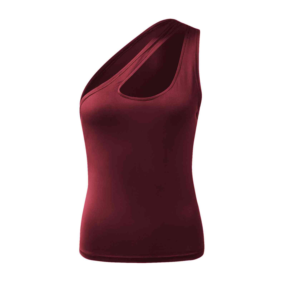 One Shoulder Asymmetric Cut Out Sleeveless Fitted Top 5