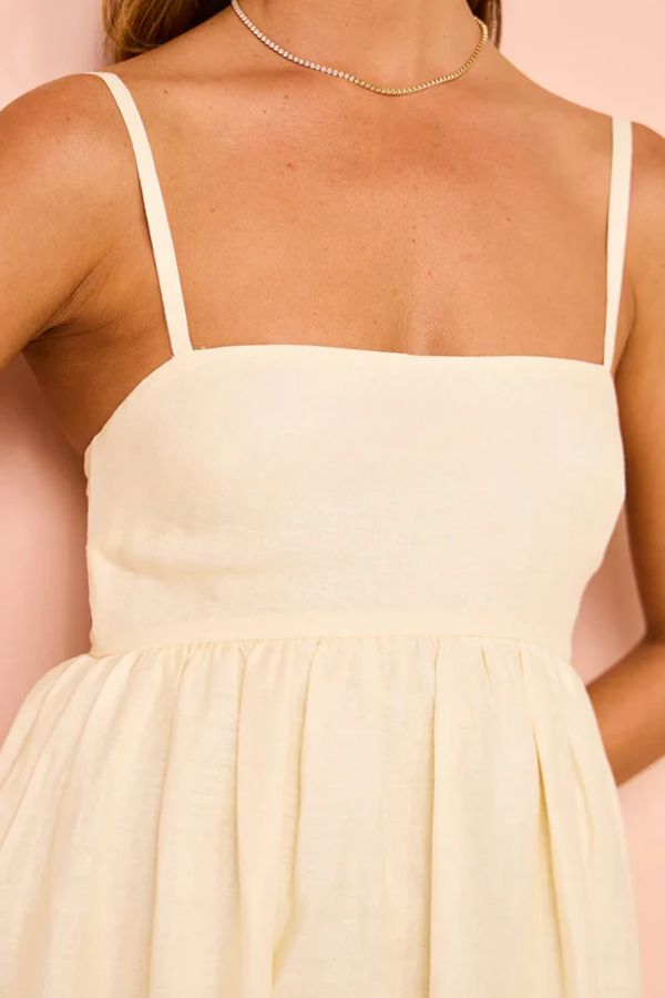 Linen Blend Floral Print Sleeveless A-Line Maxi Dress