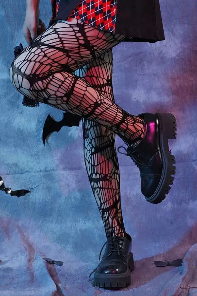 Halloween Bat Fishnet Tights