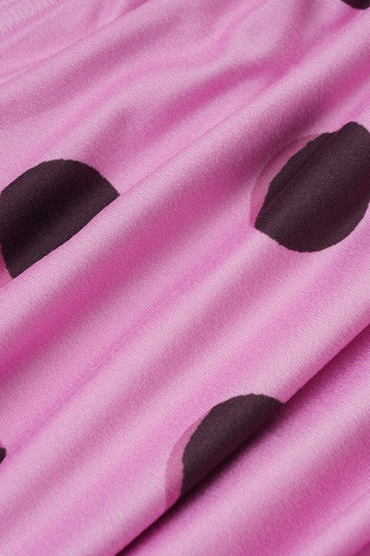 Polka Edition Dot Halter VNeck Color Block Bodycon Maxi Dress